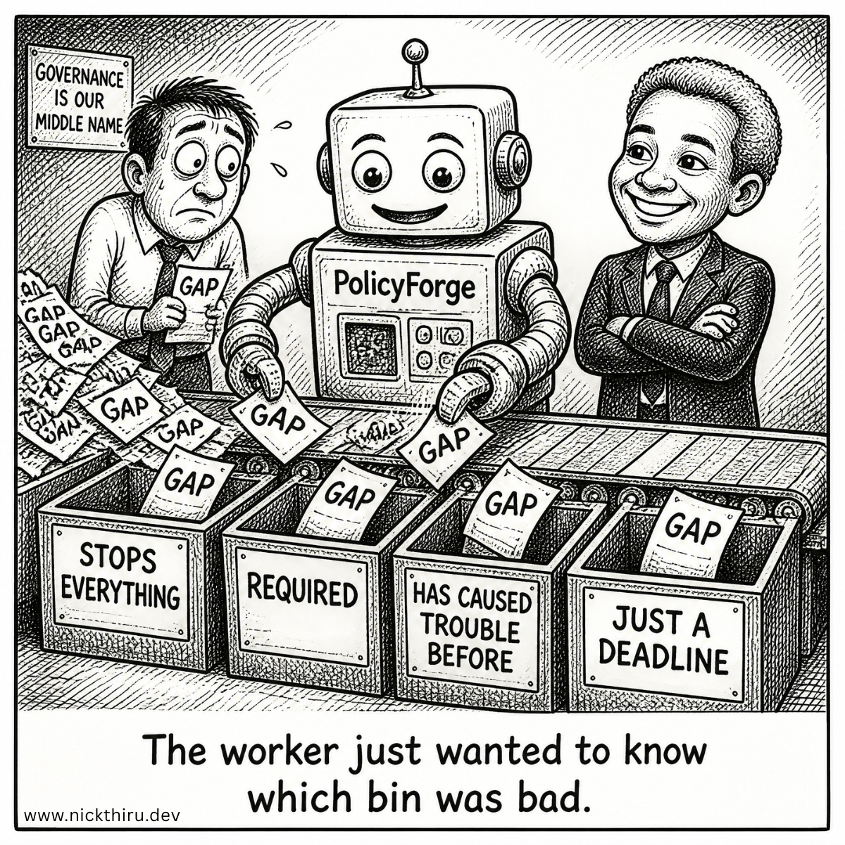 Illustration for PolicyForge — Why ranked results shouldn't be a black box