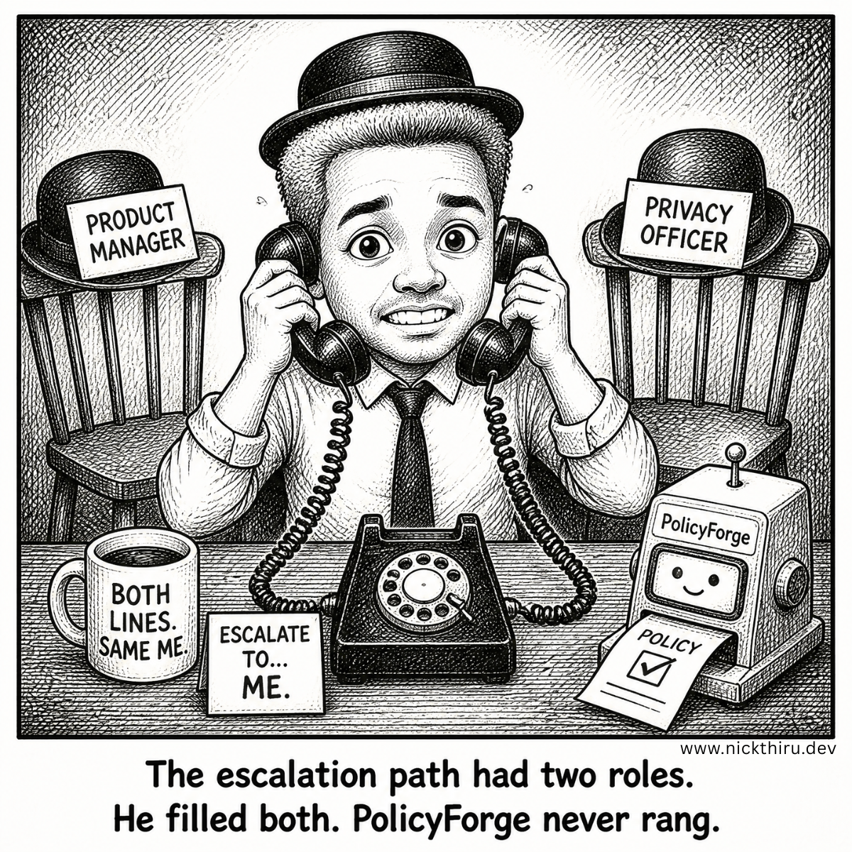 Illustration for PolicyForge — Naming every way PolicyForge could fail, before writing code